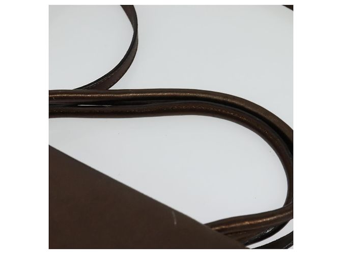 Borsa a mano in pelle Gancini 2 in 1 Salvatore Ferragamo marrone oro Auth BA4475 - vista 8