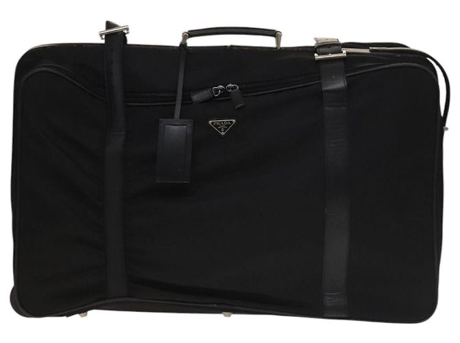PRADA Koffer Nylon Schwarz Silber Auth bs28547 - Ansicht 13