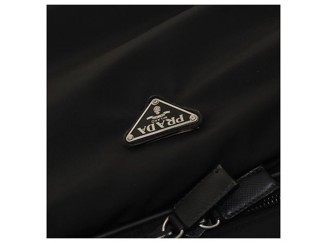 PRADA Koffer Nylon Schwarz Silber Auth bs28547 - Ansicht 20