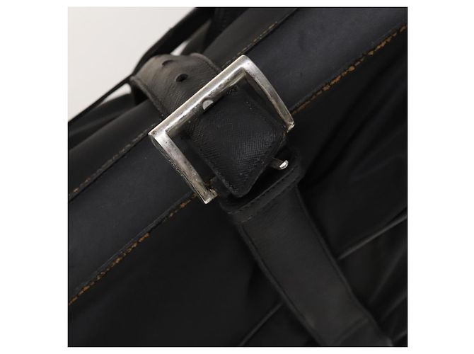 PRADA Koffer Nylon Schwarz Silber Auth bs28547 - Ansicht 21