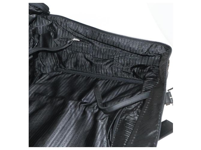PRADA Koffer Nylon Schwarz Silber Auth bs28547 - Ansicht 25