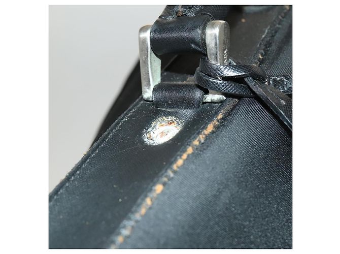 PRADA Koffer Nylon Schwarz Silber Auth bs28547 - Ansicht 7