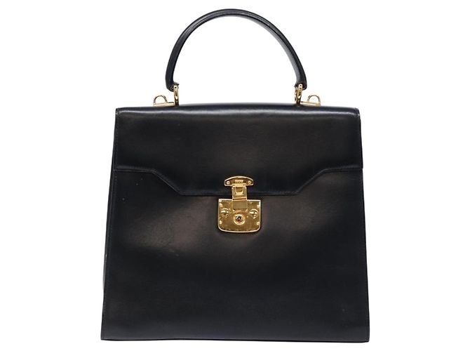 Borsa a mano GUCCI in pelle blu navy e oro 000 1274 0192 Auth ep10091 D'oro - vista 13