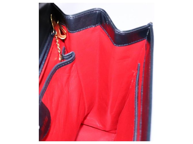 Borsa a mano GUCCI in pelle blu navy e oro 000 1274 0192 Auth ep10091 D'oro - vista 20
