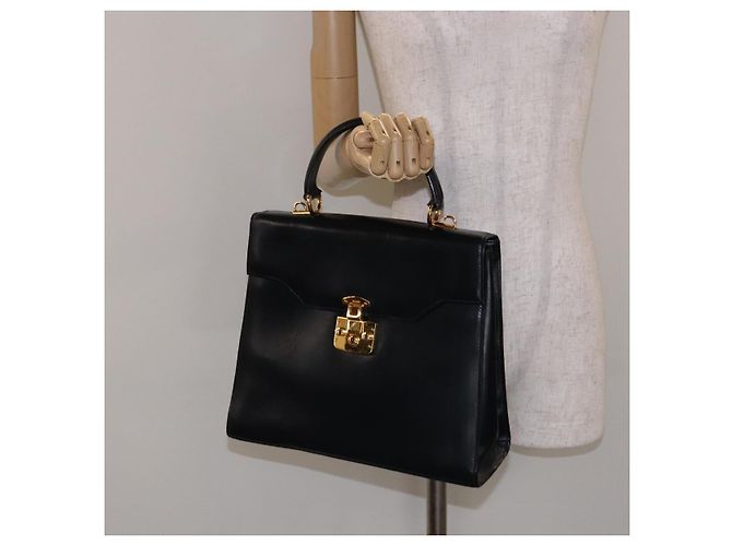Borsa a mano GUCCI in pelle blu navy e oro 000 1274 0192 Auth ep10091 D'oro - vista 24
