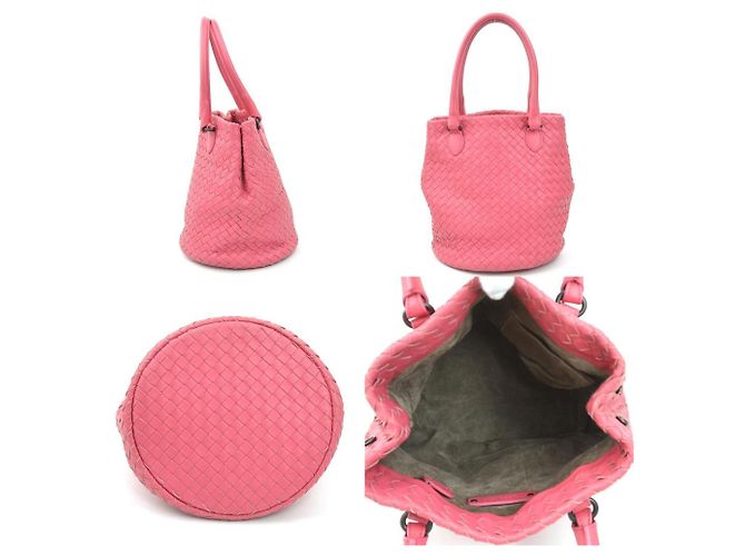 Borsa in pelle Intrecciato di Bottega Veneta Rosa - vista 2