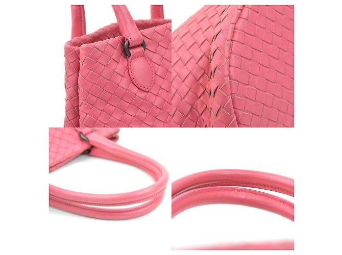 Borsa in pelle Intrecciato di Bottega Veneta Rosa - vista 3
