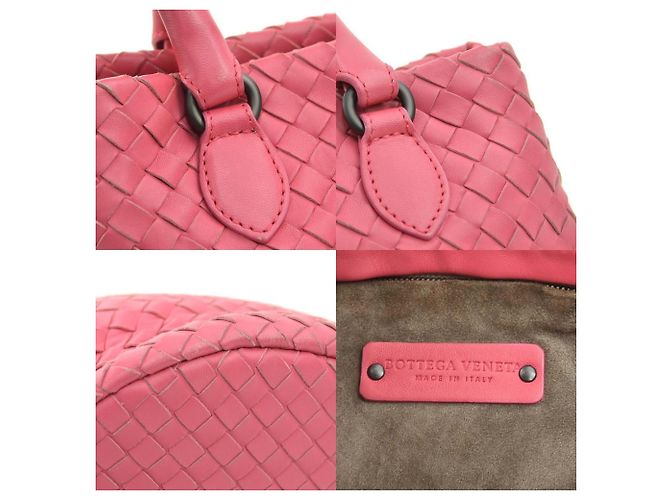 Borsa in pelle Intrecciato di Bottega Veneta Rosa - vista 4
