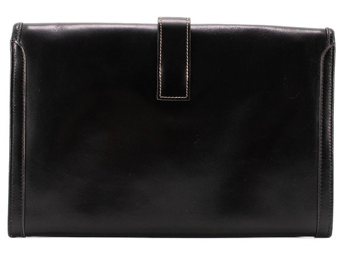 HERMÈS - Pochette Jige Hermès in pelle box nera Nero - vista 3