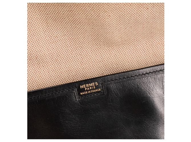 HERMÈS - Pochette Jige Hermès in pelle box nera Nero - vista 6
