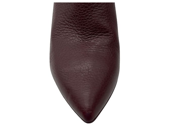 Valentino Bordeaux / Gold Rockstud genarbte Lederstiefel - Ansicht 5