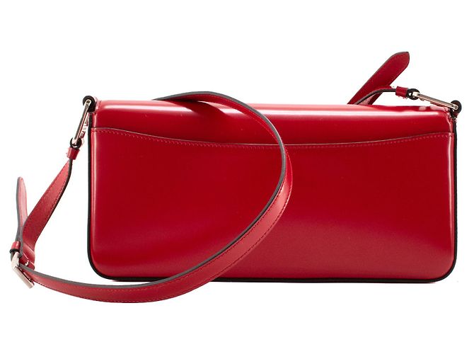 PRADA - Sac à bandoulière Spazzolato Prada en cuir lisse rouge - vista 3