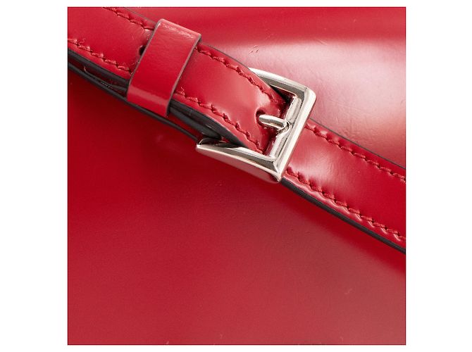 PRADA - Sac à bandoulière Spazzolato Prada en cuir lisse rouge - vista 6