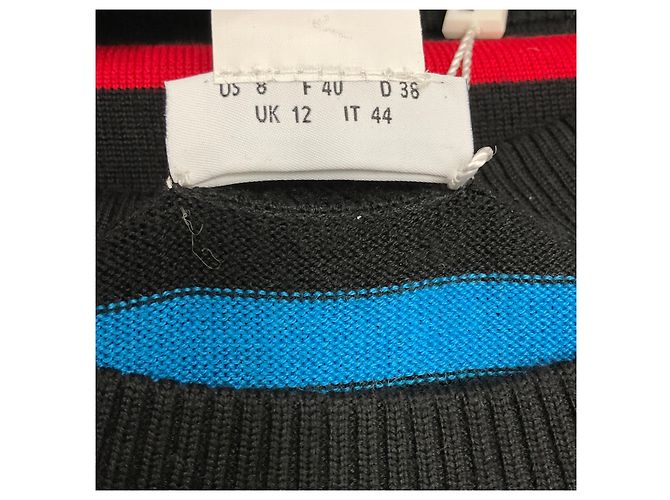 Akris Punto Black Multi Striped Wool Knit Pullover Sweater - view 5