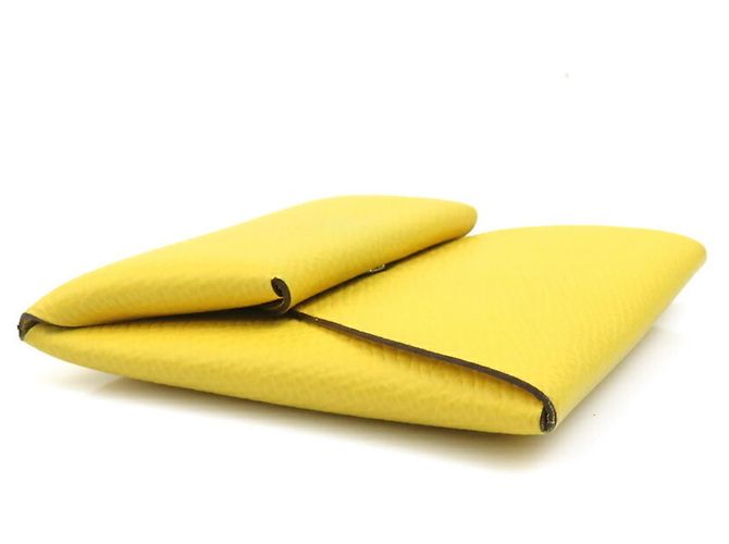 Monedero de cuero Bastia de Hermès Amarillo - vista 2