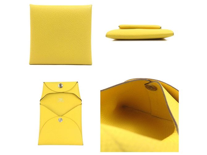 Monedero de cuero Bastia de Hermès Amarillo - vista 3