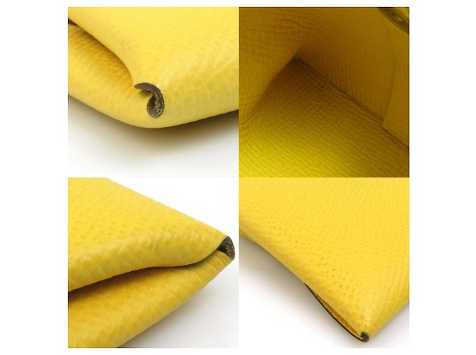 Monedero de cuero Bastia de Hermès Amarillo - vista 4