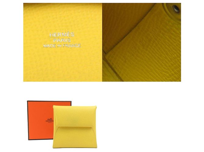 Monedero de cuero Bastia de Hermès Amarillo - vista 5