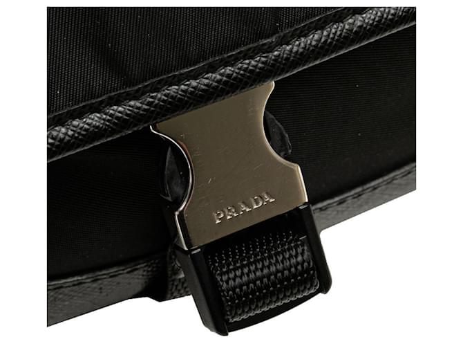 Marsupio in nylon e pelle nera Prada Nero - vista 6