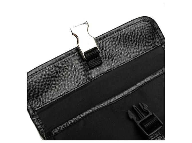 Marsupio in nylon e pelle nera Prada Nero - vista 7
