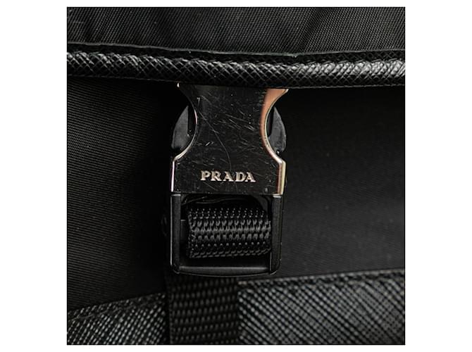Marsupio in nylon e pelle nera Prada Nero - vista 9