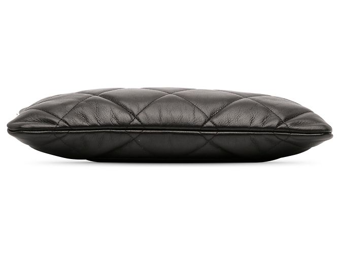Clutch Chanel 19 O in pelle di capra nera grande Nero - vista 3