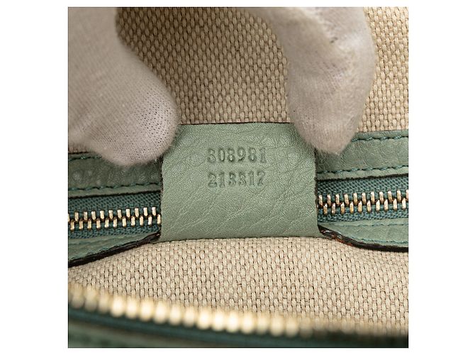 Borsa a spalla in pelle blu Soho con catena Gucci Blu chiaro - vista 5
