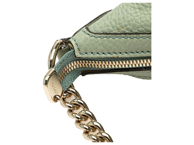 Borsa a spalla in pelle blu Soho con catena Gucci Blu chiaro - vista 8