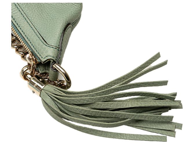 Borsa a spalla in pelle blu Soho con catena Gucci Blu chiaro - vista 9