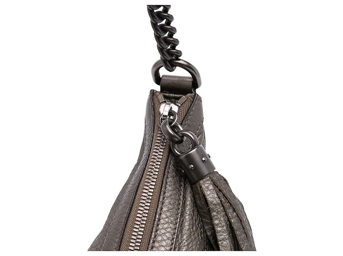 Borsa a Spalla Soho in Pelle Metallizzata Argento di Gucci - vista 8