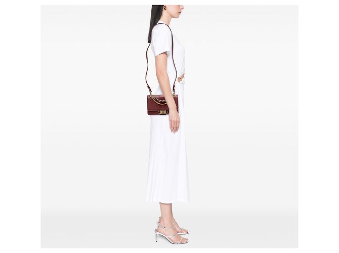 Chanel Rosso CC Pelle di Vitello Cucita con Catena Bordò - vista 10