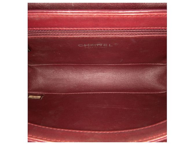 Chanel Rosso CC Pelle di Vitello Cucita con Catena Bordò - vista 4