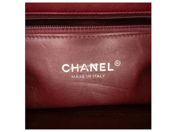 Chanel Rosso CC Pelle di Vitello Cucita con Catena Bordò - vista 5