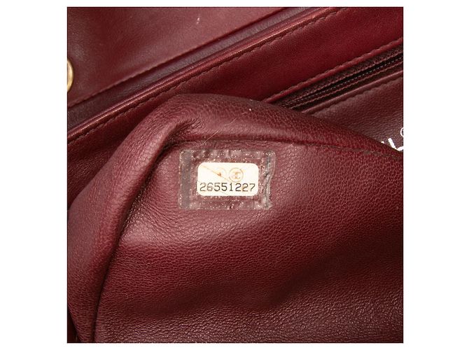 Chanel Rosso CC Pelle di Vitello Cucita con Catena Bordò - vista 6