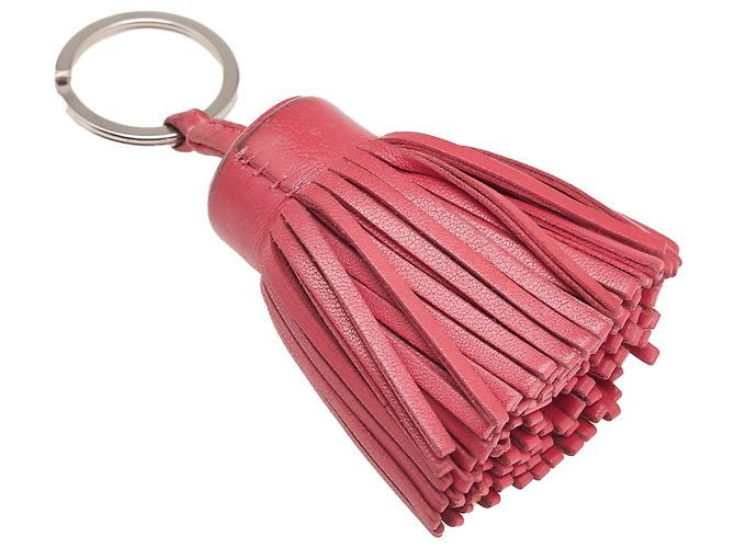 Ring Portachiavi Carmen in pelle di agnello Milo rosa di Hermès - vista 2
