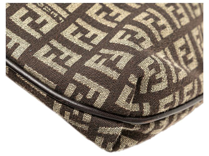 Borsa a tracolla in tela Zucchino marrone Fendi Marrone scuro - vista 7