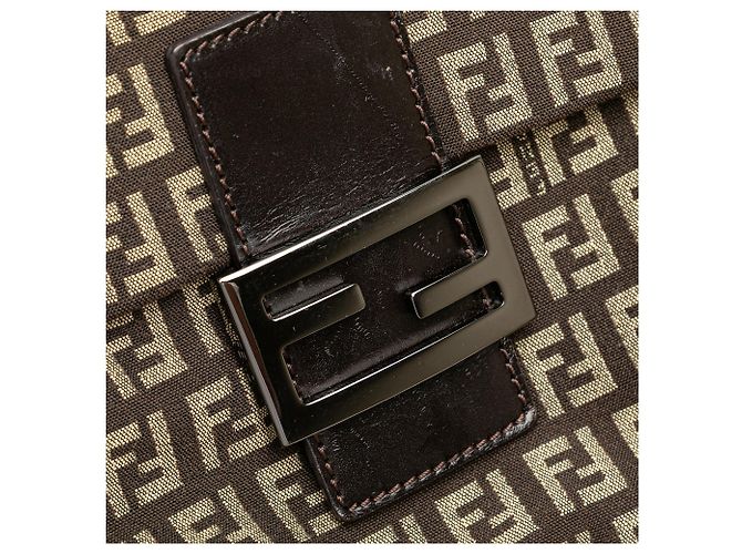 Borsa a tracolla in tela Zucchino marrone Fendi Marrone scuro - vista 8