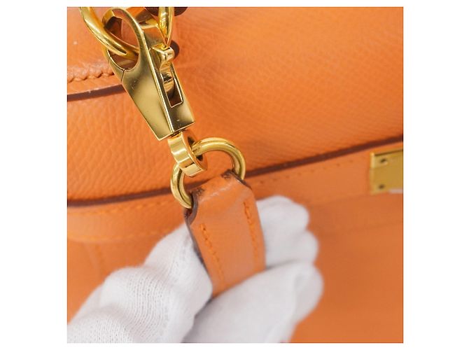 Borsa Hermès Kelly 28 in pelle mango - vista 10