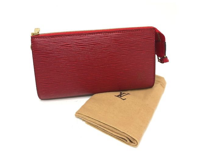 Pochette Accessoires in pelle Epi Louis Vuitton Rosso - vista 14