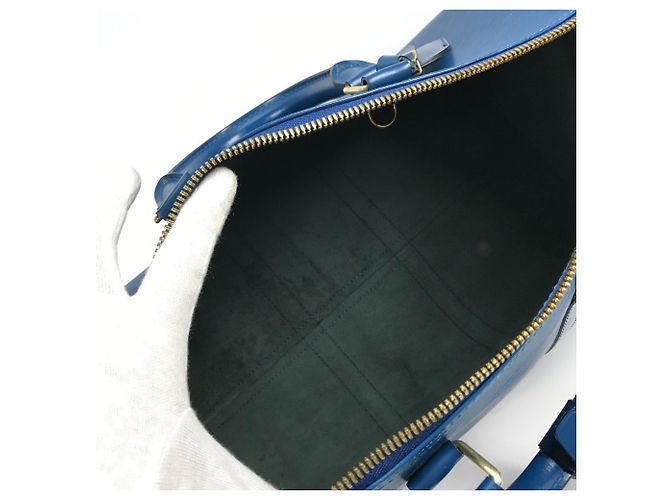 Borsa da viaggio Keepall 45 in pelle Epi Louis Vuitton Blu - vista 14