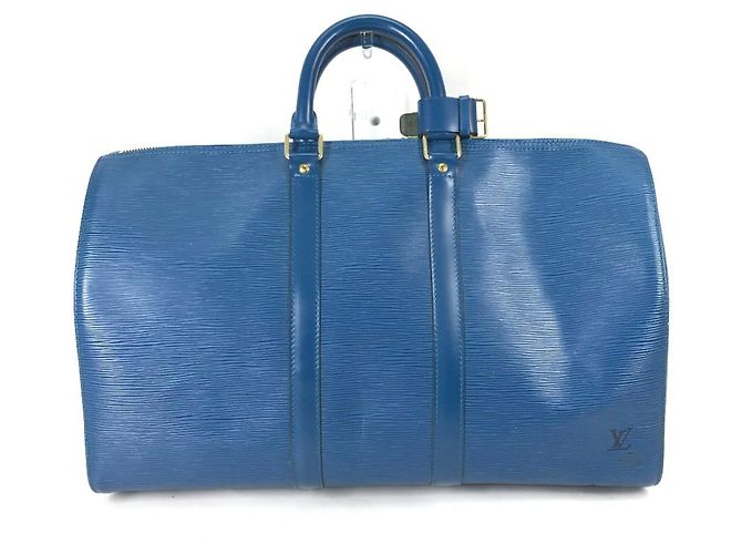 Borsa da viaggio Keepall 45 in pelle Epi Louis Vuitton Blu - vista 2