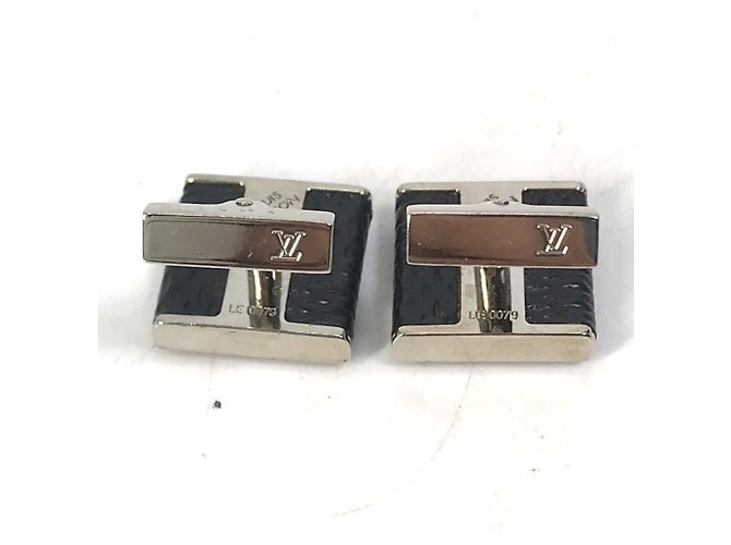 Abotoaduras Damier Graphite Louis Vuitton Preto - vista 3
