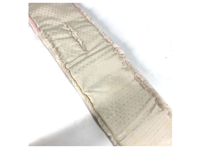 Sciarpa bicolore in pelliccia con logo Louis Vuitton Rosa Beige Giallo - vista 10