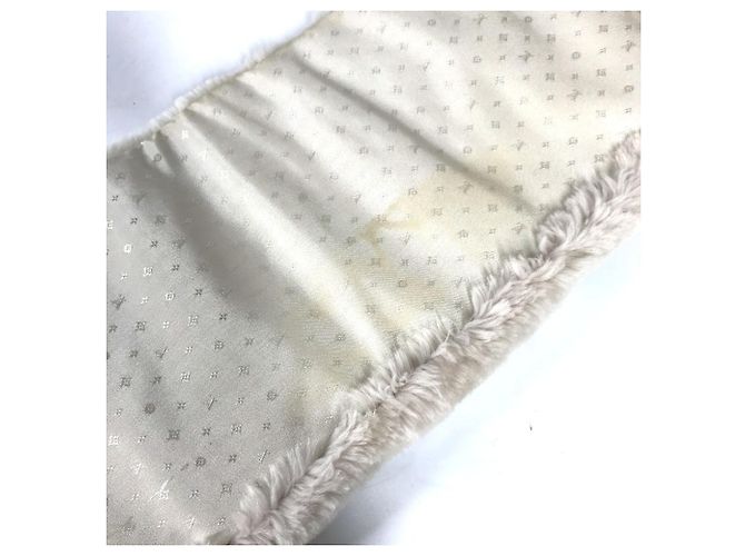 Sciarpa bicolore in pelliccia con logo Louis Vuitton Rosa Beige Giallo - vista 7