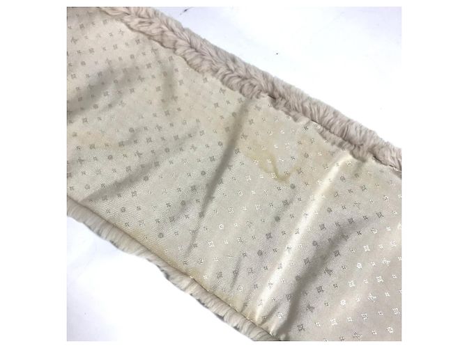 Sciarpa bicolore in pelliccia con logo Louis Vuitton Rosa Beige Giallo - vista 8