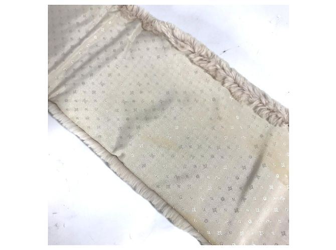 Sciarpa bicolore in pelliccia con logo Louis Vuitton Rosa Beige Giallo - vista 9