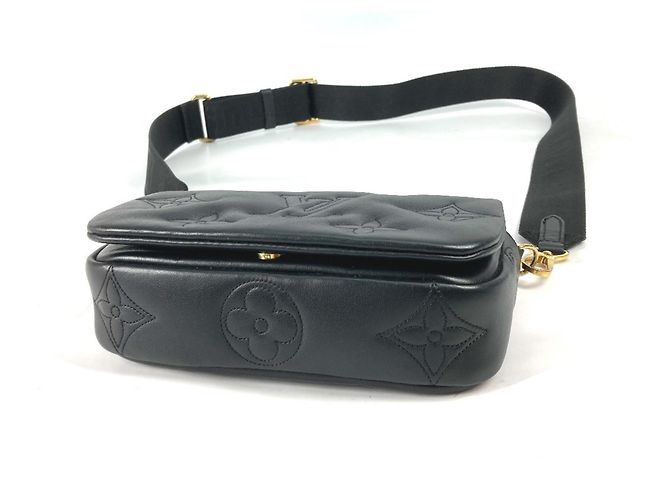 Portafoglio Louis Vuitton Monogram Bubblegram con tracolla Nero Monogramma - vista 14