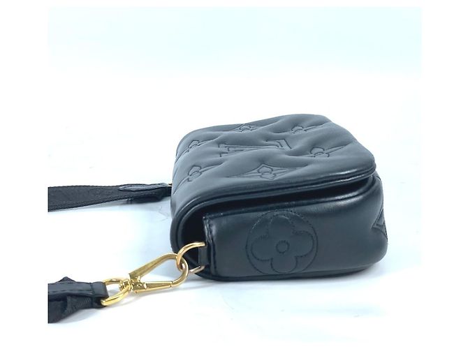 Portafoglio Louis Vuitton Monogram Bubblegram con tracolla Nero Monogramma - vista 3