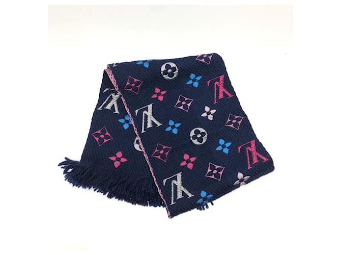 Louis Vuitton Monogram Echarpe Logomania Rainbow Scarf Pink Navy blue - vue 2
