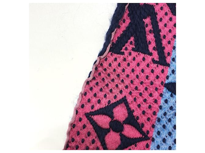Louis Vuitton Monogram Echarpe Logomania Rainbow Scarf Pink Navy blue - vue 7